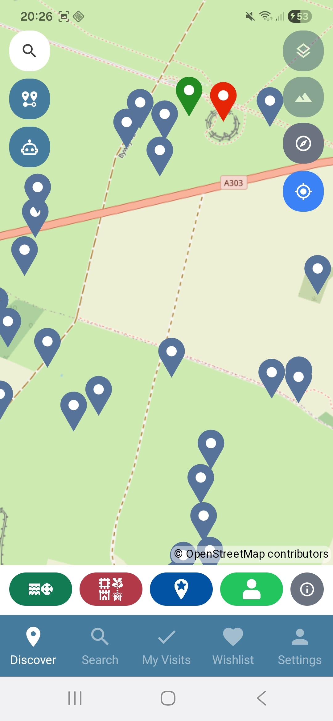 Map view showing Stonehenge on OpenStreetMap